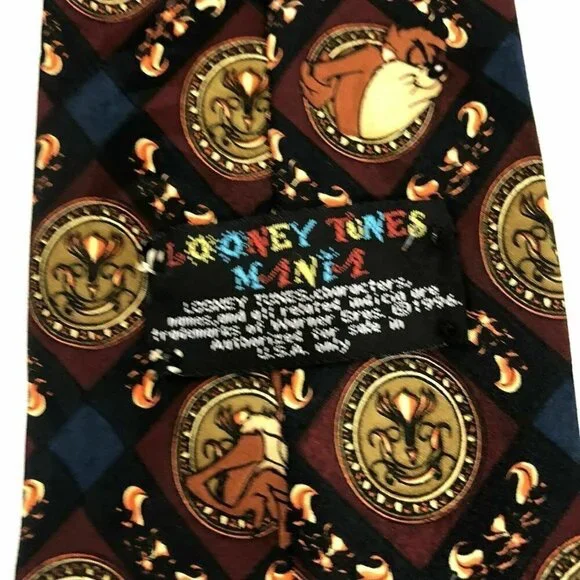 Looney Tunes Mania Tie Bugs Bunny Marvin Daffy Duck Roadrunner Coyote - Picture 5 of 6